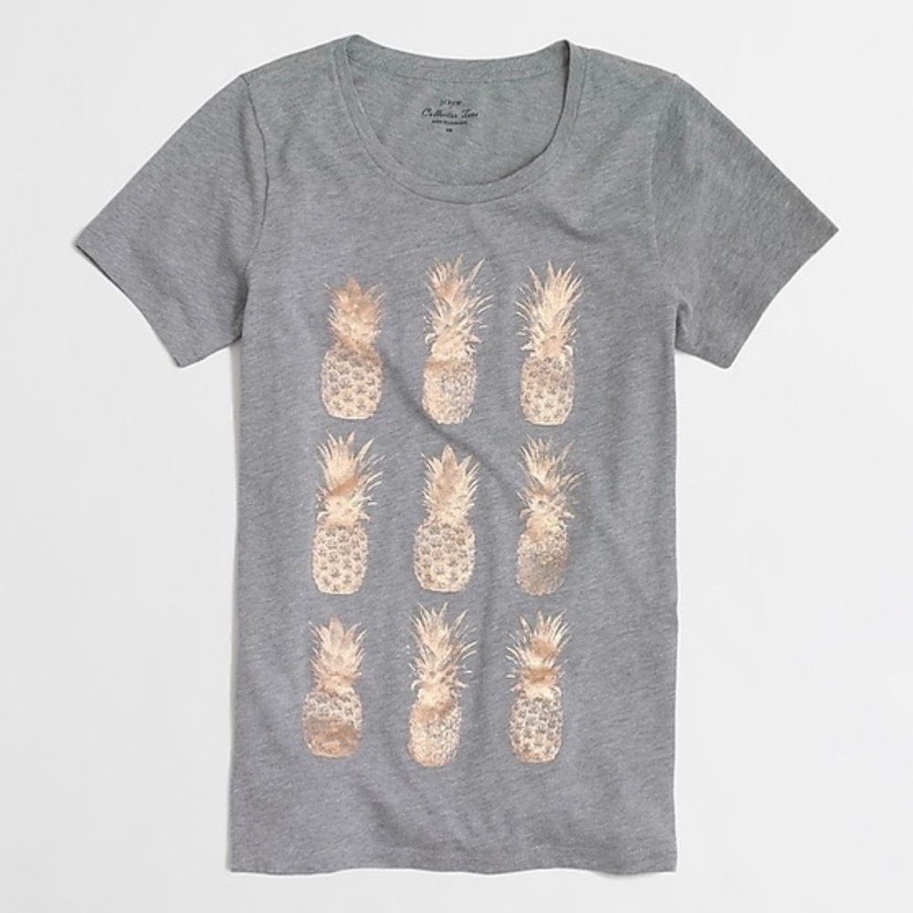 J. Crew Gray Pineapple Tee